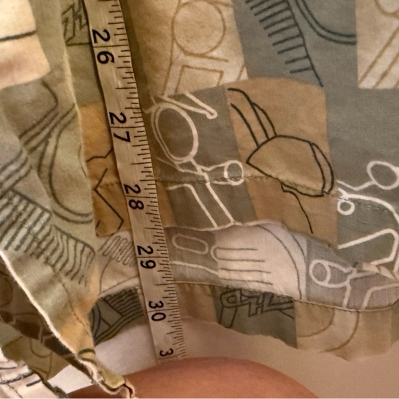 Vintage Harley Davidson Hawaiian Shirt All Over Print Men's 2XL Green/Tan Check - Picture 9 of 12